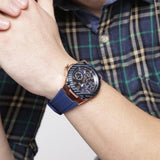 Guess Legacy Chronograph Blue Dial Blue Rubber Strap Watch For Men - W1049G9 Buy Now By Guess