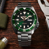 Seiko 5 Sports Automatic Analog Green Dial Silver Steel Strap Watch For Men - SRPD63K1 Buy Now By Seiko