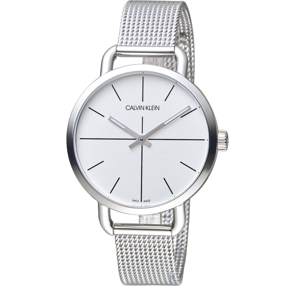 Calvin Klein Even White Dial Silver Mesh Bracelet Watch for Women - K7B23126 Buy Now By Calvin Klein
