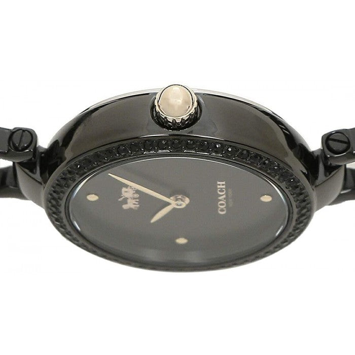 Coach Park Swarovski Crystals Black Dial Black Steel Strap Watch for Women - 14503564 Buy Now By Coach
