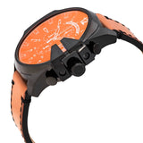 Diesel Mega Chief Chronograph Black Dial Brown Leather Strap Watch For Men - DZ4476 Buy Now By Diesel