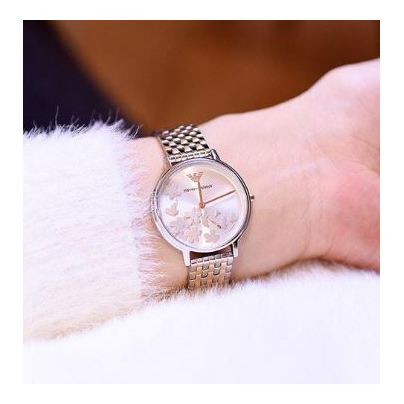 Emporio Armani Silver Sunray Dial Two Tone Steel Strap Watch For Women - AR11113 Buy Now By Emporio Armani