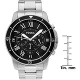 Fossil Grant Sport Chronograph Black Dial Silver Steel Strap Watch for Men - FS5236 Buy Now By Fossil