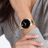 Movado Museum Classic Diamonds Black Dial Two Tone Steel Strap Watch for Men - 0607202 Buy Now By Movado