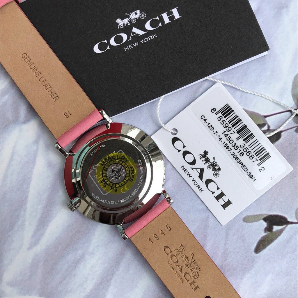 Coach Perry Silver Dial Red Leather Strap Watch for Women - 14503515 Buy Now By Coach