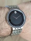 Movado Esperanza 39mm Black Dial Silver Steel Strap Watch For Men - 0607057 Buy Now By Movado