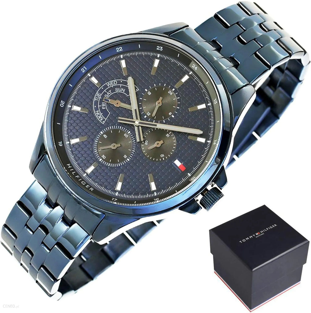 Tommy Hilfiger Shawn Quartz Blue Dial Blue Steel Strap Watch for Men - 1791618 Buy Now By Tommy Hilfiger