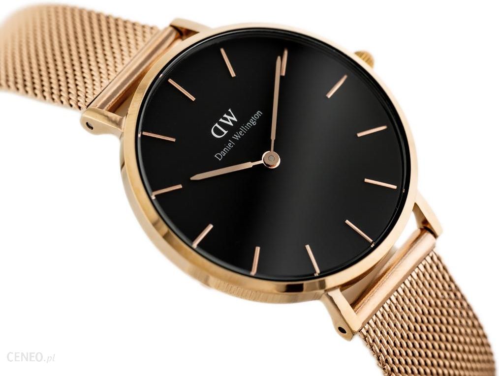 Daniel Wellington Classic Melrose Black Dial Rose Gold Mesh Bracelet Watch For Women - DW00100161 Buy Now By Daniel Wellington