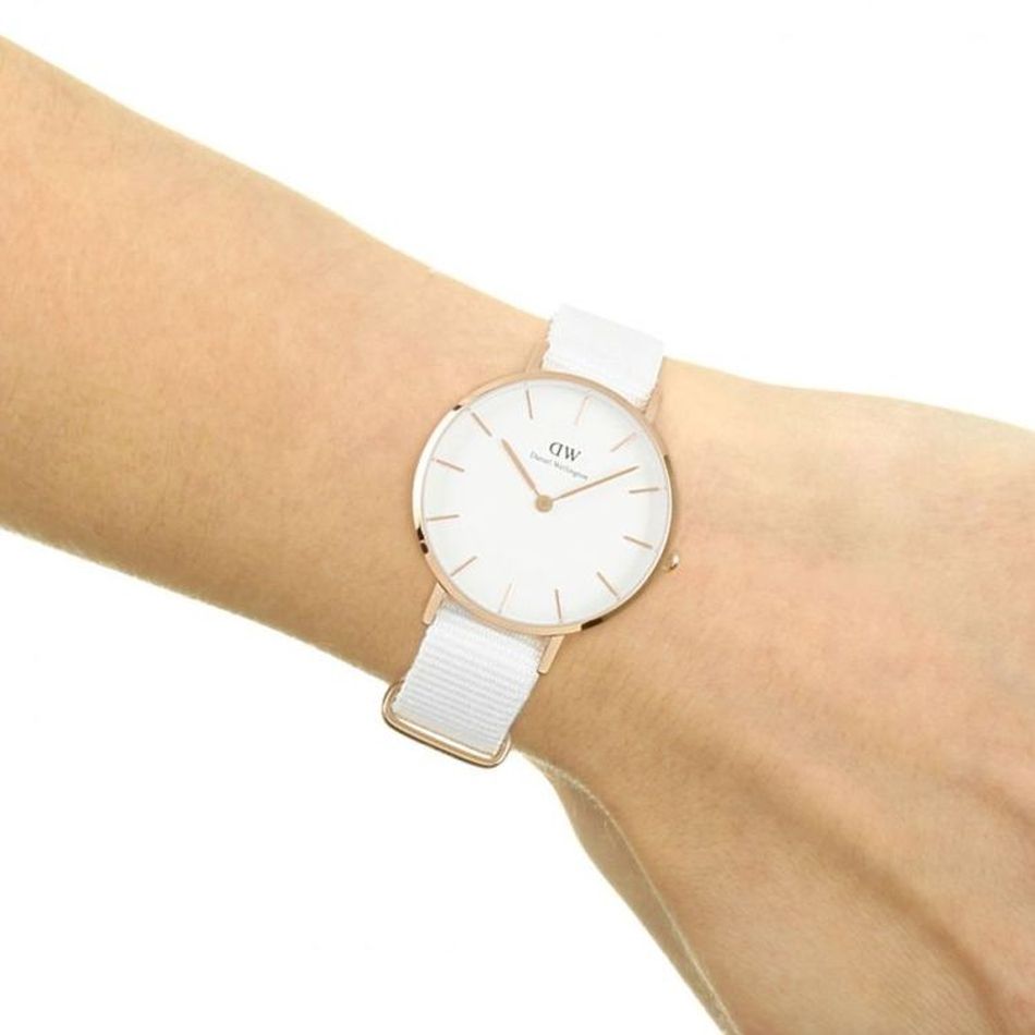 Daniel Wellington Classic Petite Dover White Dial White Nylon Strap Watch For Women - DW00100311 Buy Now By Daniel Wellington