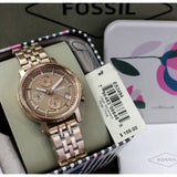 Fossil Boyfriend Chronograph Brown Dial Rose Gold Steel Strap Watch for Women - ES3494 Buy Now By Fossil