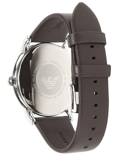 Emporio Armani Kappa Quartz Black Dial Brown Leather Strap Watch For Men - AR80008 Buy Now By Emporio Armani