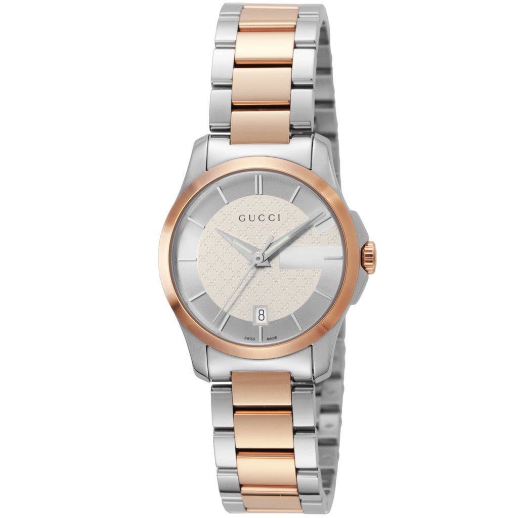 Gucci G Timeless Silver Dial Two Tone Steel Strap Watch For Women - YA126528 Buy Now By Gucci