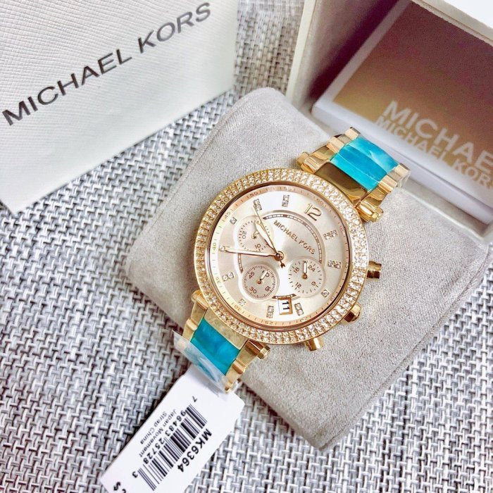 Michael Kors Parker Gold Dial Two Tone Steel Strap Watch for Women - MK6364 Buy Now By Michael Kors
