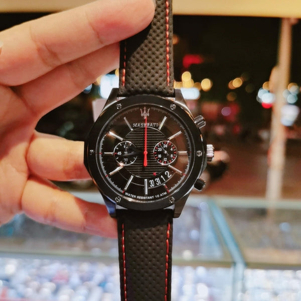 Maserati Circuito Black Dial Black Leather Strap Watch For Men - R8871627004 Buy Now By Maserati