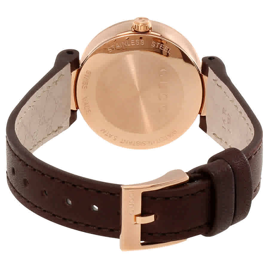 Gucci G Interlocking Mother of Pearl Dial Brown Leather Strap Watch For Women - YA133516 Buy Now By Gucci