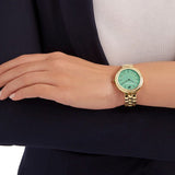 Swarovski Daytime Crystals Turquoise Dial Gold Steel Strap Watch for Women - 5182212 Buy Now By Swarovski