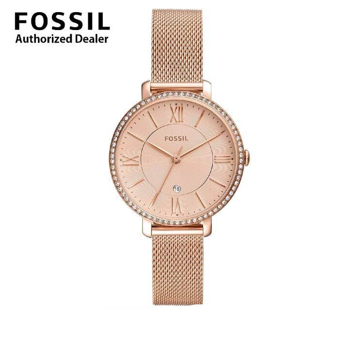 Fossil Jacqueline Quartz Rose Gold Dial Rose Gold Mesh Strap Watch for Women - ES4628 Buy Now By Fossil