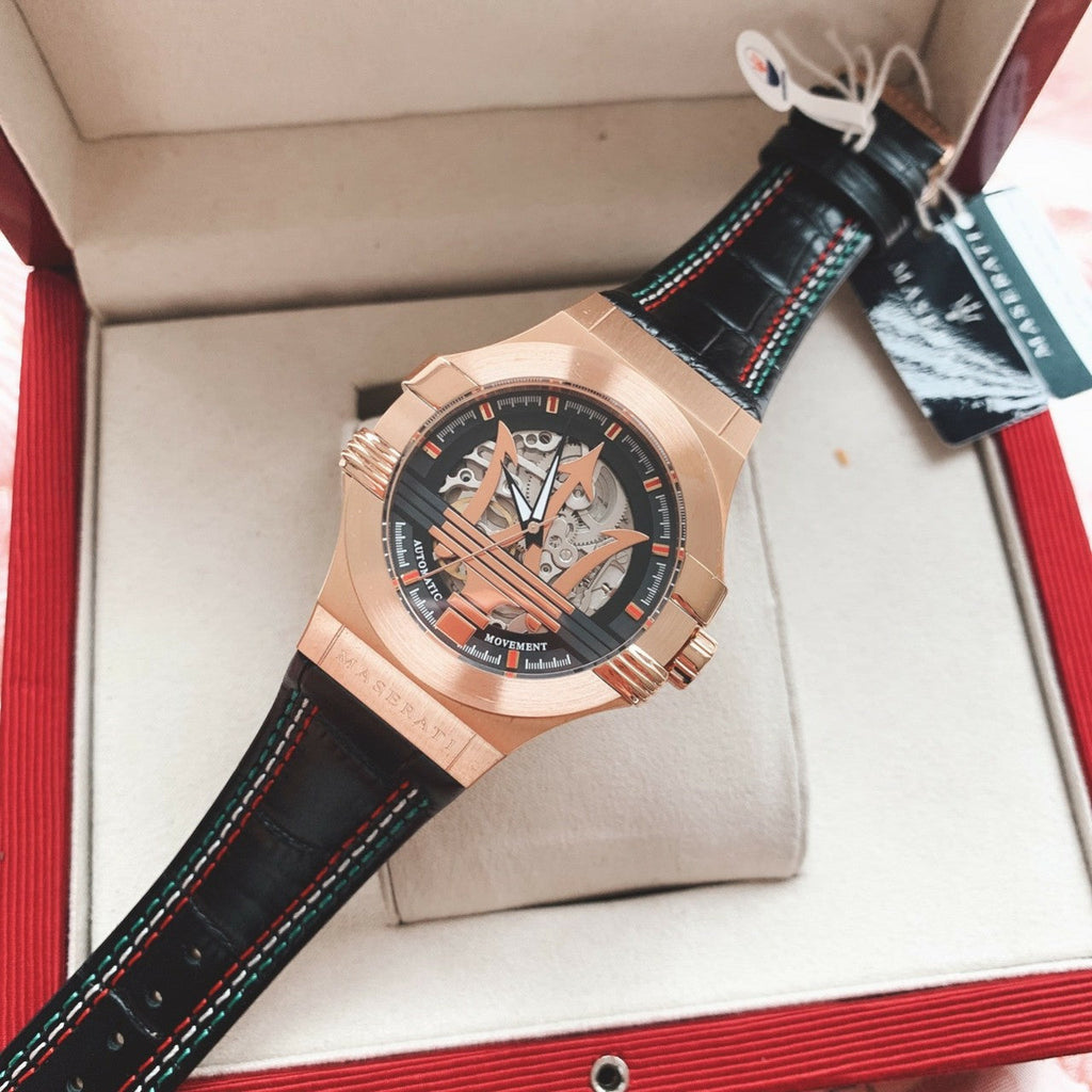 Maserati Potenza Skeleton Limited Edition Dial Black Strap Watch For Men - R8821108026 Buy Now By Maserati