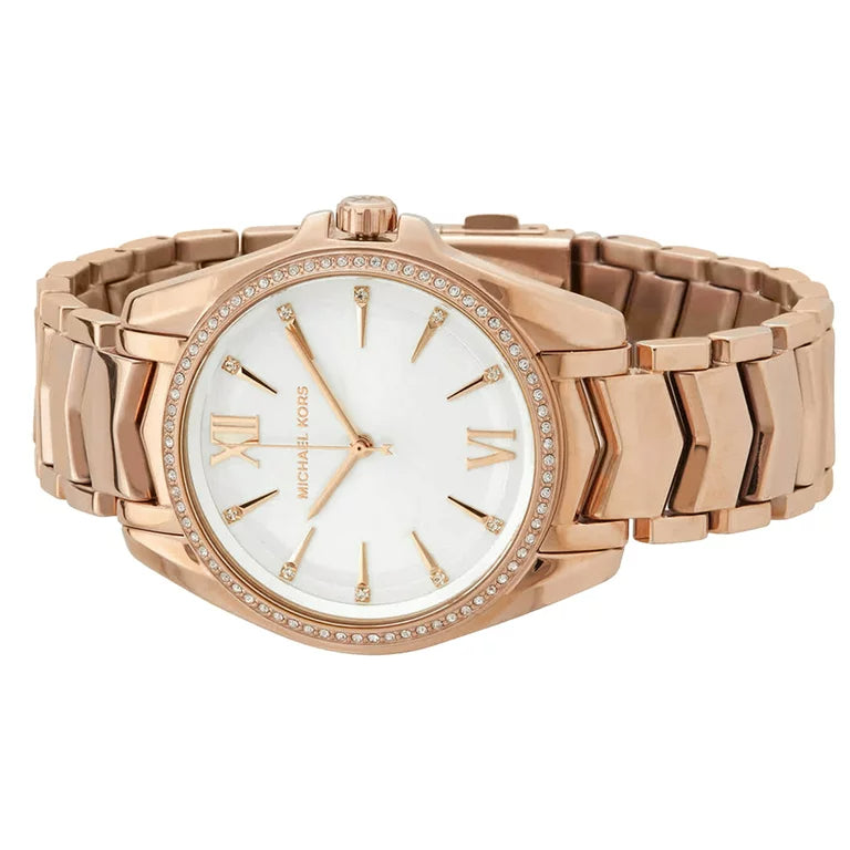 Michael Kors Whitney Quartz White Dial Rose Gold Steel Strap Watch For Women - MK6694 Buy Now By Michael Kors