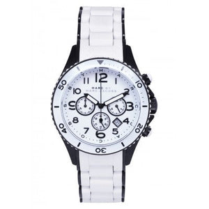 Marc Jacobs Rock Chronograph White Dial White Silicone Strap Watch for Women - MBM2574 Buy Now By Marc Jacobs