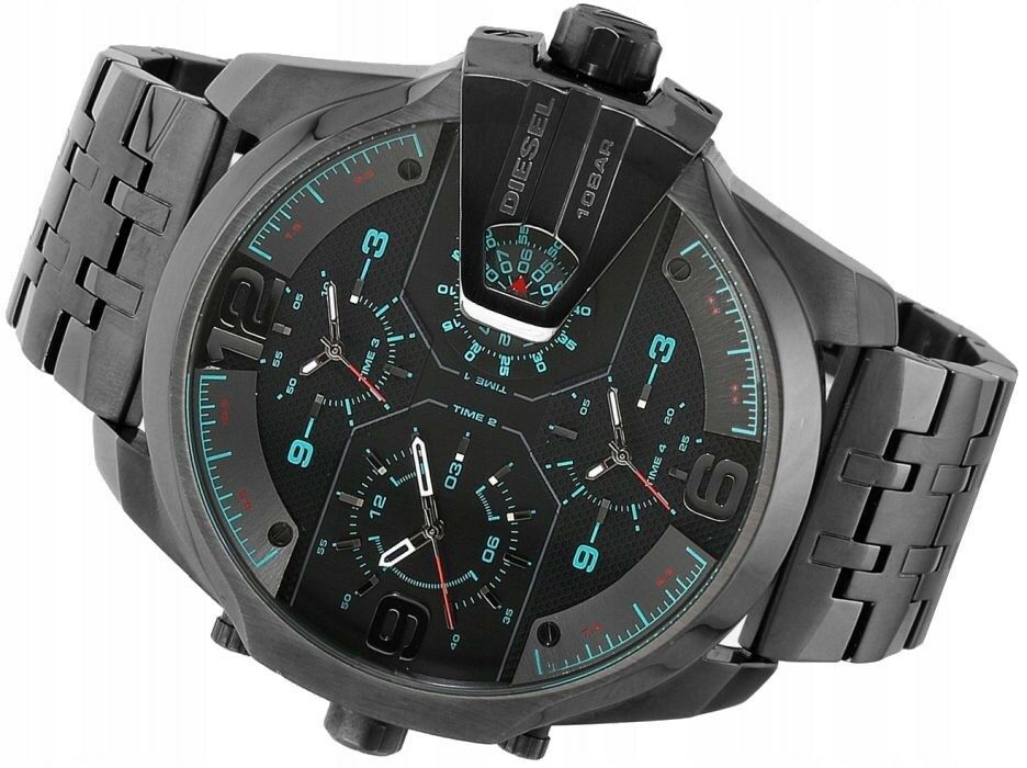 Diesel Uber Chief Black Dial Grey Stainless Steel Strap Watch For Men - DZ7372 Buy Now By Diesel