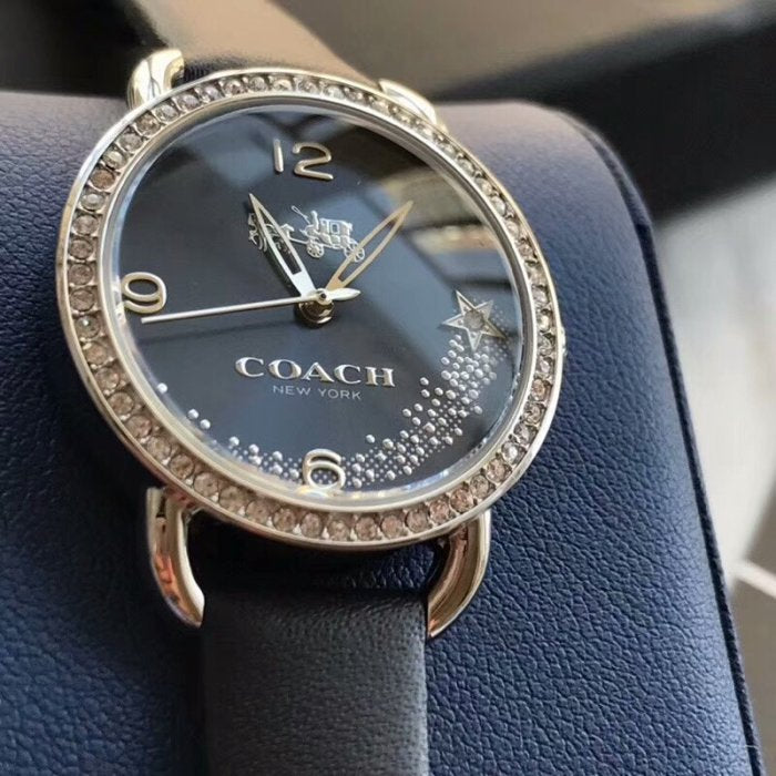 Coach Delancey Navy Blue Dial Blue Leather Strap Watch for Women - 14502668 Buy Now By Coach