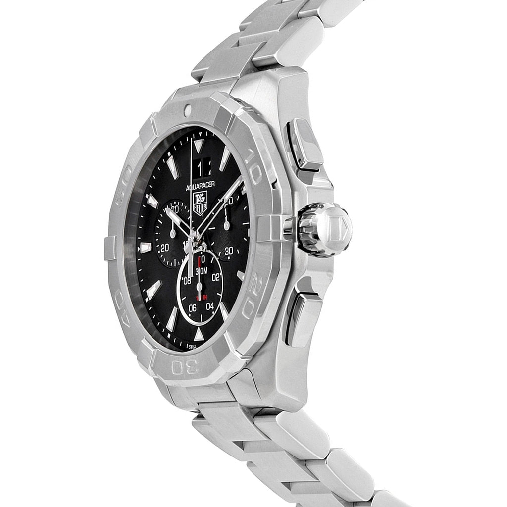Tag Heuer Aquaracer Chronograph Black Dial Silver Steel Strap Watch for Men - CAY1110.BA0927 Buy Now By Tag Heuer