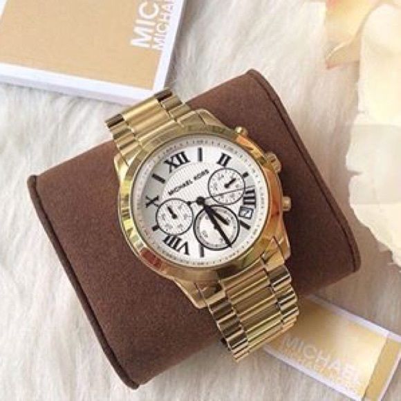 Michael Kors Cooper Chronograph White Dial Gold Steel Strap Watch For Women - MK5916 Buy Now By Michael Kors