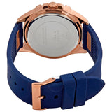 Guess Frontier DIamonds Gold Dial Blue Rubber Strap Watch For Women - W1160L3 Buy Now By Guess