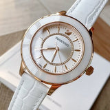 Swarovski Octea Lux White Dial White Leather Strap Watch for Women - 5414416 Buy Now By Swarovski