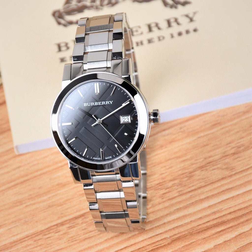 Burberry The City Black Dial Silver Steel Strap Watch for Women - BU9101 Buy Now By Burberry