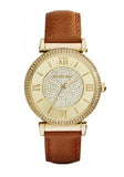 Michael Kors Catlin Champagne Dial Brown Leather Strap Watch for Women - MK2375 Buy Now By Michael Kors