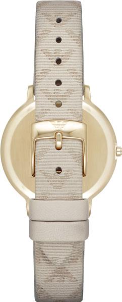 Emporio Armani Kappa Quartz Silver Dial Beige Leather Strap Watch For Women - AR11042 Buy Now By Emporio Armani