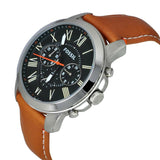 Fossil Grant Chronograph Green Dial Brown Leather Strap Watch for Men - FS4918 Buy Now By Fossil