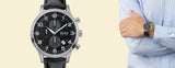 Hugo Boss Aeroliner Chronograph Quartz Black Dial Black Leather Strap Watch For Men - HB1512448 Buy Now By Hugo Boss
