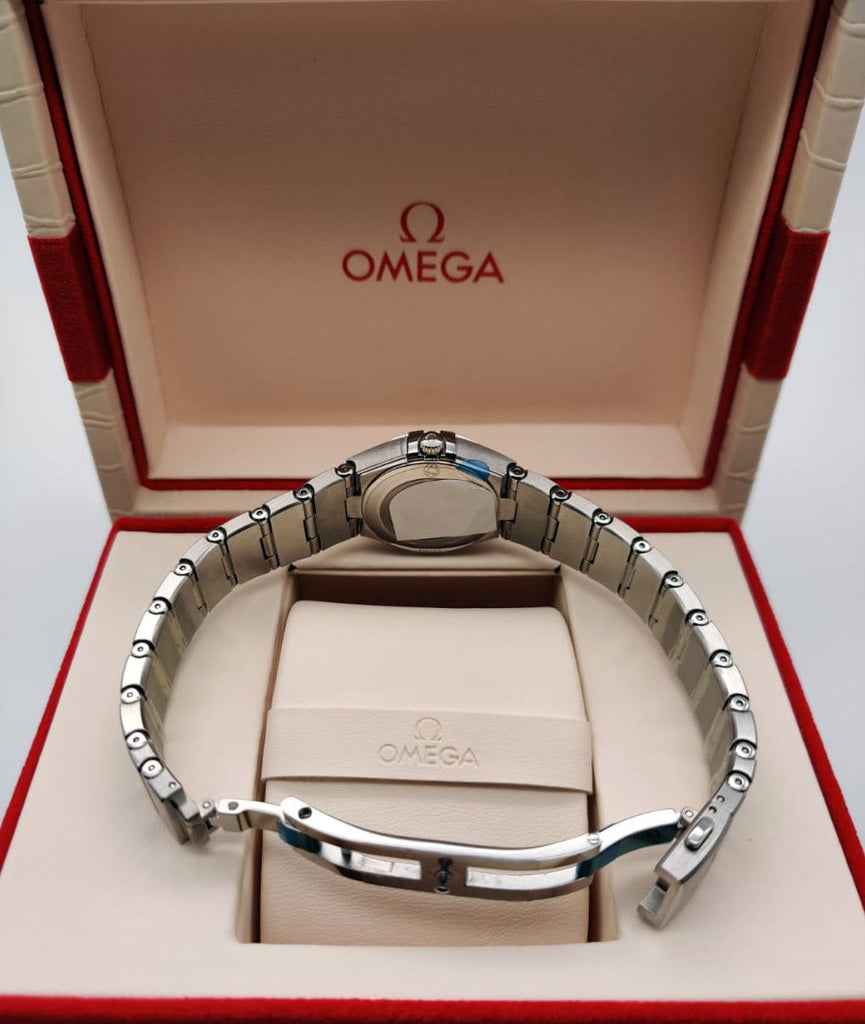 Omega Constellation Manhattan Quartz Diamonds Blue Dial Silver Steel Strap Watch for Women - 131.10.25.60.53.001 Buy Now By Omega