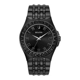 Bulova Crystal Collection Phantom Black Dial Black Steel Strap Watch for Men - 98A240 Buy Now By Bulova