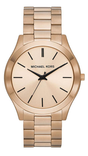 Michael Kors Slim Runway Three-Hand Gold Dial Gold Steel Strap Watch for Women - MK9122 Buy Now By Michael Kors