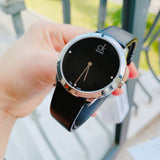 Calvin Klein Minimal Black Dial Black Leather Strap Watch for Men - K3M221CS Buy Now By Calvin Klein