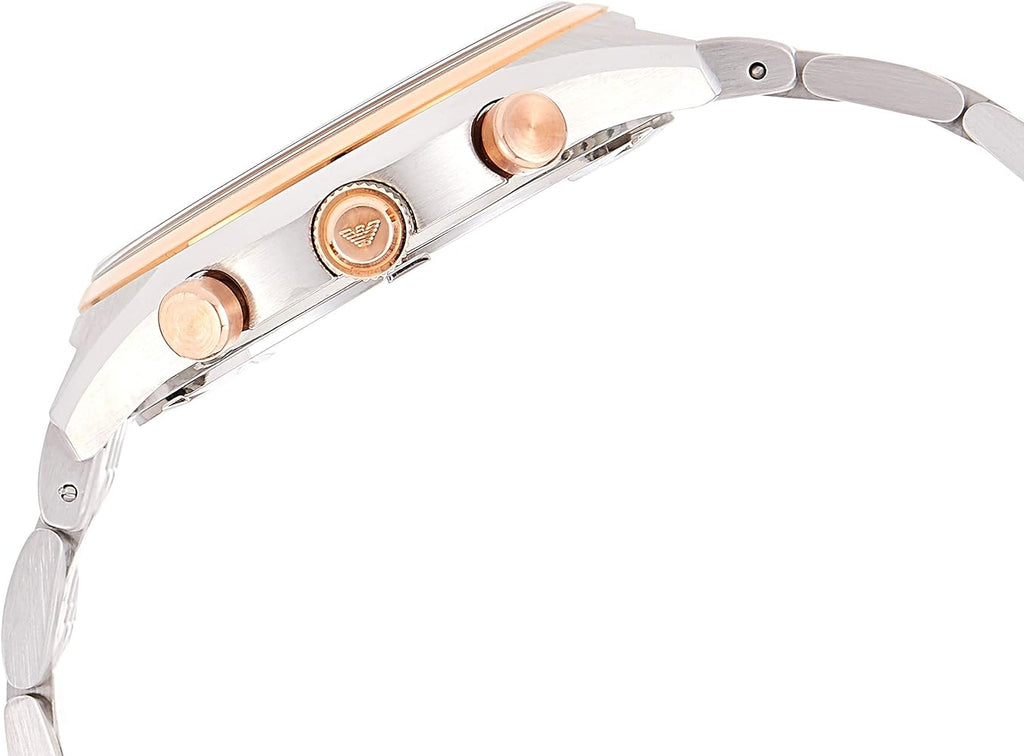 Emporio Armani Zeta Chronograph Quartz White Dial Two Tone Steel Strap Watch For Men - AR1998 Buy Now By Emporio Armani