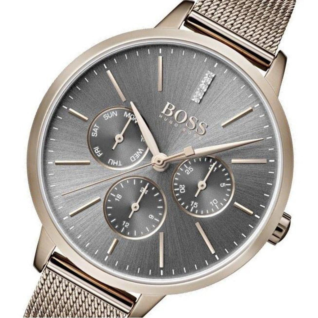 Hugo Boss Symphony Grey Dial Gold Mesh Bracelet Watch for Women - 1502424 Buy Now By Hugo Boss