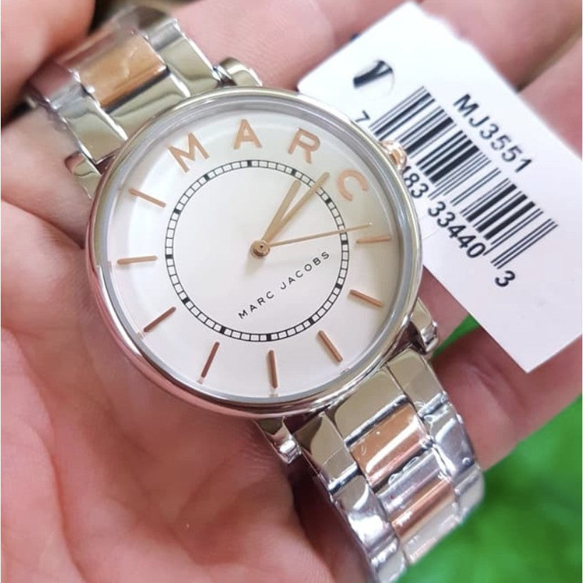 Marc Jacobs Roxy Silver Dial Two Tone Steel Strap Watch for Women - MJ3551 Buy Now By Marc Jacobs