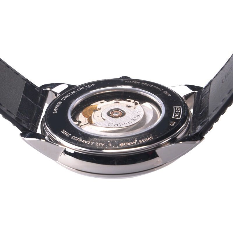 Calvin Klein Infinity Automatic Black Dial Black Leather Strap Watch for Men - K5S341C1 Buy Now By Calvin Klein