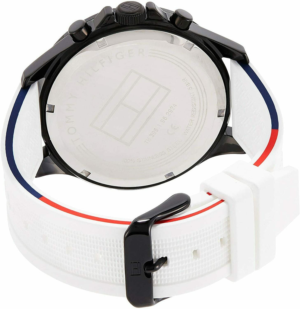 Tommy Hilfiger Bank Chronograph White Dial White Rubber Strap Watch for Men - 1791723 Buy Now By Tommy Hilfiger