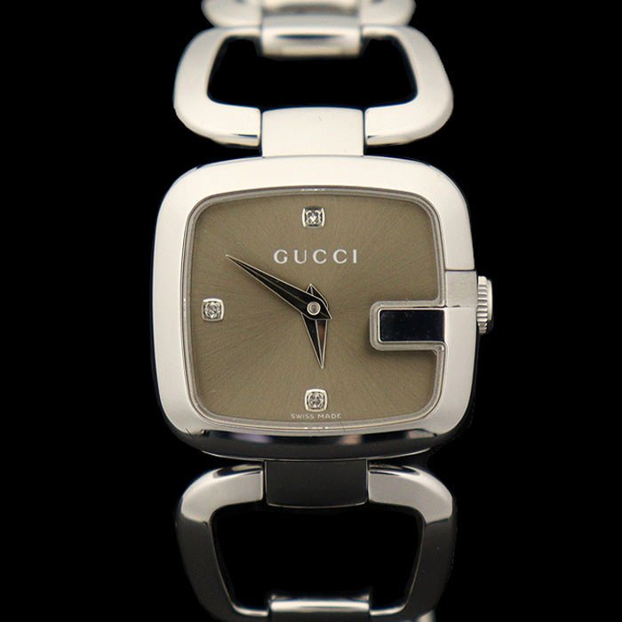 Gucci G Gucci Brown Dial Silver Steel Strap Watch For Women - YA125503 Buy Now By Gucci