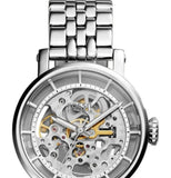 Fossil Boyfriend Automatic Skeleton Silver Dial Silver Steel Strap Watch for Women - ME3067 Buy Now By Fossil