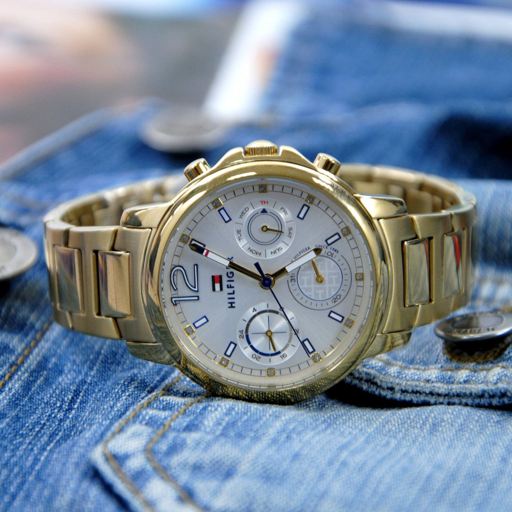 Tommy Hilfiger Claudia White Dial Gold Steel Strap Watch for Women - 1781742 Buy Now By Tommy Hilfiger