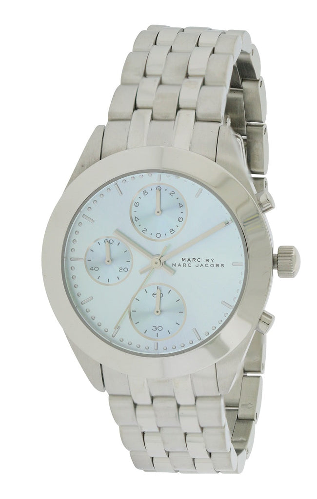 Marc Jacobs Peeker Chronograph Silver Dial Silver Steel Strap Watch for Women - MBM3371 Buy Now By Marc Jacobs