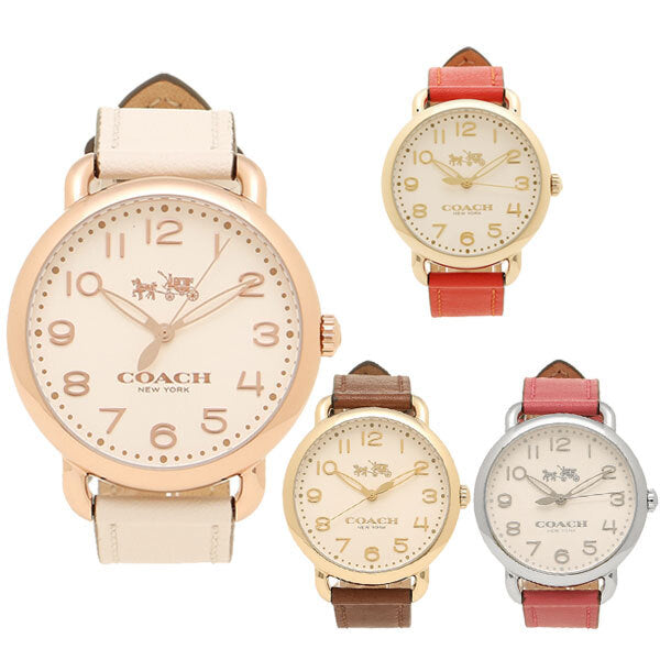 Coach Delancey White Dial White Leather Strap Watch for Women - 14502716 Buy Now By Coach