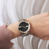 Gucci G Interlocking Black Dial Silver Steel Strap Watch For Women - YA133307 Buy Now By Gucci